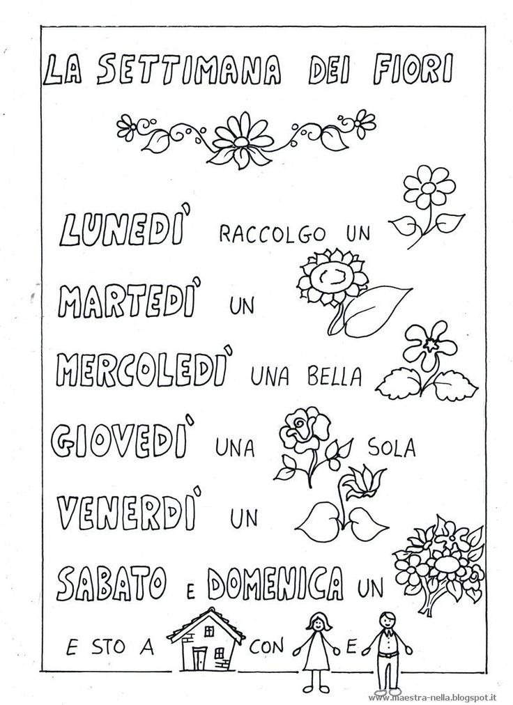 Disegni Da Colorare (i Giorni Della Settimana) – Ins. Anna Di Lonardo